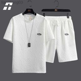 Men's Tracksuits Summer Men's Tracksuit 2 Pieces Set 3D Letters Tshirt Shorts Hip Hop Streetwear Fashion Pattern Men Sets Short Sleeve Outfits W0329