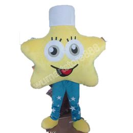 Adult size Yellow star Mascot Costumes Animated theme Cartoon mascot Character Halloween Carnival party Costume