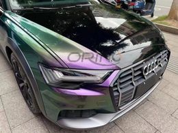 Premium PET Diamond Gloss Chameleon Green Purple Vinyl Wrap Film Self Adhesive Sticker Decal Stretchable Air Release Automotive Car Wrapping Roll