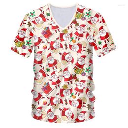 Men's T Shirts IFPD EU Size Christmas V-neck Shirt 3D Printed Santa Claus Selling T-Shirt Gingerbread Plus Xmas Party