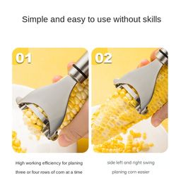 Vegetable Tools Stainless Steel Corn Stripper Corns Threshing Corn Thresher Stripper Peeler Corn Kerneler Peeler Fruit Vegetable Kitchen Gadgets