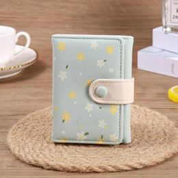 Wallets Short Trifold Wallet With Floral Design Wear-Resistant Ultra-thin Card Sleeve For Bag Shoulder