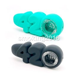 Fedex/UPS 420 Silicone Hand Pipes with glass bowl smoke accessory dab rigs water bongs smoking pipe