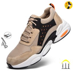 Dress Shoes Breathable Steel Toe Work Safety Boots Men Antismashing Indestructible Security Sneakers 230329