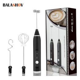 Other Kitchen Tools Milk Frothers Electric Wireless Handheld Blender With USB Electrical Mini Coffee Maker Whisk Mixer For Cappuccino Cream 230329