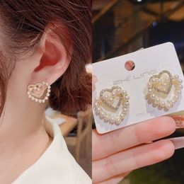 Cute Heart Stud Earrings for Women Girls Rose Gold Color Summer jewelry Earring Wedding Jewelry Gifts