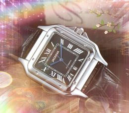 Relogio Masculino Popuar quartz fashion mens watches 40mm auto date square roman dial High quality clock bracelet Cool Wristwatch Montres de luxe pour femmes