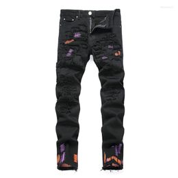 Men's Jeans 2023 Vintage Hip Hop Ripped Casual Pants Washed Streetwear Destroyed Denim Trousers For Male Patchwork