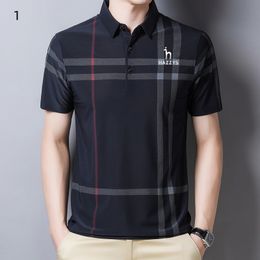 Men's Polos Hazzys Summer Golf Short Sleeve Men Middle-aged Men Casual Milk Silk Half Sleeve T-shirt Men's Clothes Ice Silk Polo Shirt Men 230329