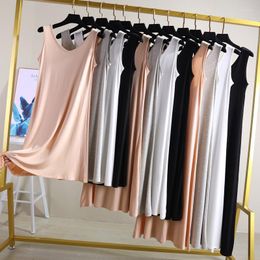 Casual Dresses Spring And Summer Women's Plus Size Dress Comfortable Soft Modal Sleeveless Vest Solid Colour Sling Loose Cotton