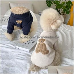 Dog Apparel Wholesale Korea Ins Jacket Knitted Sweater Breathable Stretch Warmth Cute Fashion Pet Autumn Teddy Bichon Dogs Winter Pe Dhqgc