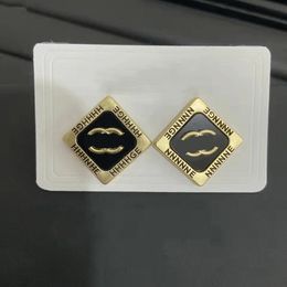 Charm Classic Fashion Style Designer Stud Earrings Brand Letter Square Earring for Women Jewelry Accessory High Quality Wedding Presents Y240429