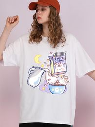 Women's T Shirts Vital Breakfast Fruit Loops White Milk Women Fashion Cotton Shirt Harajuku Loose T-Shirt Summer Breathable Clothes