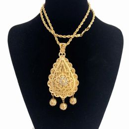 Pendant Necklaces Arab Luxury Long Chain Necklace Jewellery Dubai Gold Women Sild NecklacePendant