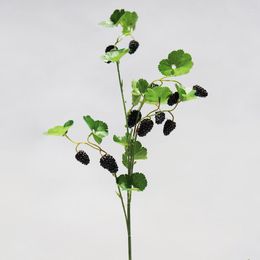 Decorative Flowers Artificial Fake Berry Branches Plastic High Simulation Mulberry Fruit Strawberry Wedding Home Party Decor