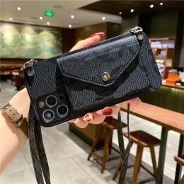 Ladies Luxury Phonecase Classic Designer Brand Phones Cover Crossbody Phone Shells For Iphone 14 Pro Max 14Plus 13mini 12 11Plromax