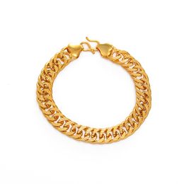 Charm Bracelets Anniyo 20cm Link Bracelet for Women Men Gold Plated Africa Hand Chain African Thick Bangle Arab #002907 230328