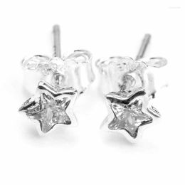 Stud Earrings 925 Sterling Silver Lovely Star Push-back Design For Women Girls Wedding Party Fine Jewellery