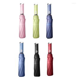 Umbrellas Automatic Folding Umbrella Built-In Led Light 10 Bones Rain And For Sun Raining Sunny Days Night TIME Outdoor