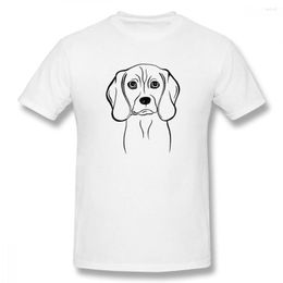 Men's T Shirts Beagle Black And White Vintage Basic Short Sleeve T-Shirt Dog PAPA Shirt Eur Size