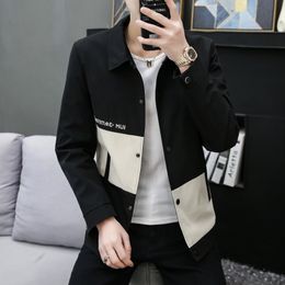 Men's Vests 3XL Spring Autumn Jackets Men Casual Business Coats Fashion Splicing Turn Down Collar Bomber Jacket Streetwear Top Male Clothing 230329