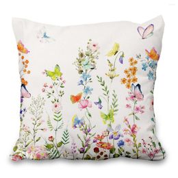 Pillow Case Flower Leaf Painting Cushion Cover Decorative Throw For Sofa Bedroom Home Decor Polyester Linen Wholesale Dropship