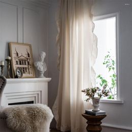 Curtain Ruffled Cotton Linen Curtains For Living Room Bedroom Blackout Finished Cloth Home Decoration Customization