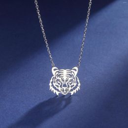 Pendant Necklaces Cazador Tiger For Women Men Punk Stainless Steel Animal Choker Necklace Birthday Mother Day Gift Jewellery 2023