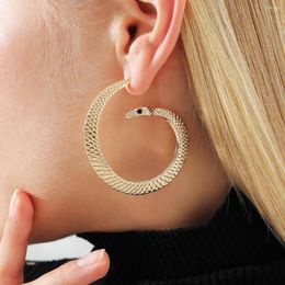 Hoop Earrings 2023 Fashion Women Gold Color Metal Snake Trending Jewelry