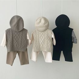 Gilet Maglione Rajut Bayi Perempuan Tanpa Lengan Rompi Katun Anak Laki laki Musim Gugur Mantel Atasan Solid Balita Pakaian Luar 0 3Y 230328
