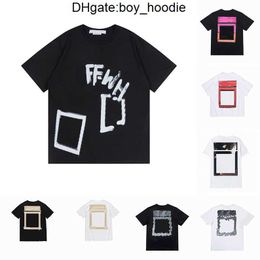 Offs Tshirts Mens T-Shirts Loose Tees Tops Man S Casual Shirt Luxurys Clothing Street Shorts Sleeve White Clothes Summer P0VG