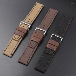 Watch Bands Onthelevel Canvas Leather Strap 20 22mm Band Black Coffee Khaki Replacement Bralecet For Military #D