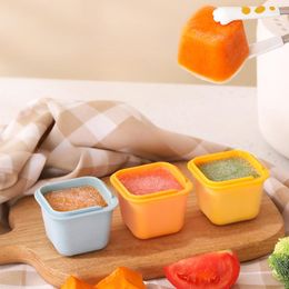 Baking Moulds Baby Complementary Food Grade Ice Making Mold Plastic Box With Lid Children Block