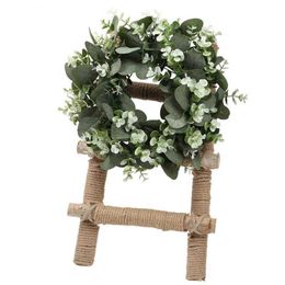 Decorative Flowers Wreaths Decor Door Hanging Garland Ornament Simulation Leaf Artificial Plant Home Party Christmas Decoration New Year 2022 P230310
