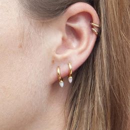 Stud Earrings Gold Plated Minil Delicate 925 Sterling Silver Turquoises White Opal Jewellery For Women Trendy Mini Spike Cute Charm