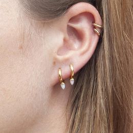 Stud Earrings Gold Plated Minil Delicate 925 Sterling Silver Turquoises White Opal Jewelry For Women Trendy Mini Spike Cute Charm