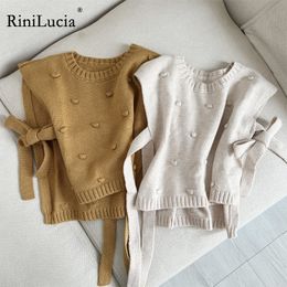 Waistcoat RiniLucia Autumn Toddler Kids Baby Girls Solid Sleeveless Knit Vest Sweater Fashion Children Knitted Pullover Tops 230329