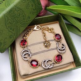 Designer Charm Bracelets Letter Double G Logo Chains Bracelet Luxury Women Fashion Jewelry Metal GGity Crystal Pearl Chain Bracelet Gift hjgy