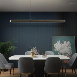 Chandeliers 2023 Nordic Restaurant Chandelier Black White Modern Minimalist Bar Light Luxury Hanging Lamp Kitchen Lsland