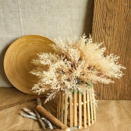 Decorative Flowers Artificial Plant Fake Pine Needles Grass Rime Bouquet Plastic Green Plants Leaves DIY Home Wedding Forest Style Decor