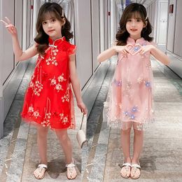 Girl's Dresses Girls Summer Dress Embroidery Dress For Girls Chinese Style Dress For Children Casual Style Childrens Clothing
