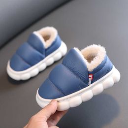 Athletic Outdoor Children's Cotton Shoes Winter Plus Velvet Thick Cotton Slippers Waterproof Anti-ski Boots Boys and Girls Baby Lint Cotton Shoes W0329