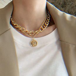 Pendant Necklaces Vintage Layered Necklace Aesthetic Chain On The Neck One Piece Jewellery Women Gifts Accesories For Girls Clothing Chains