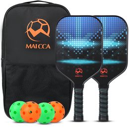 Tennis Rackets Pickleball Paddles USAPA Approved Set Rackets Honeycomb Core 4 Balls Portable Racquet Cover Carrying Bag Gift Kit Indoor Outdoor 230329