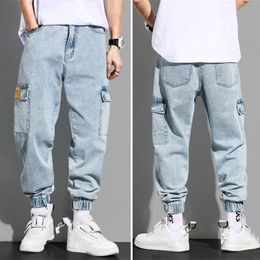 Men's Jeans Jeans for Men Summer Harem Pants Washed Denim Sweatpants Wild Casual Streetwear Blue Washed Ankle Length Jeans 230329