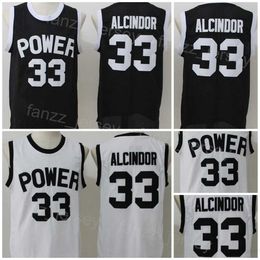 High School Basketball 33 Lewis Alcindor Jr Jerseys St Joseph CT Power All Stitched Team Colour Black White College For Sport Fans University Breathable Men NCAA