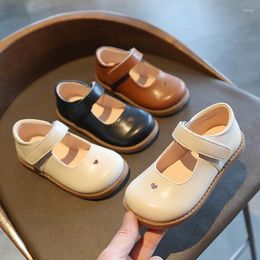 Flat Shoes Lovely Girls Plain Pigmented Soft Leather Stylish All-match High Quality 2-6 Years Old Kids T21N01LS-06
