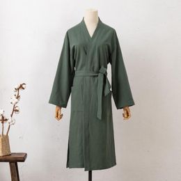 Women's Sleepwear Cotton Yarn Long Bathrobe Kimono Warm Bath Robe Cozy Robes Night Women Dressing Gown Night-robe