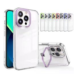 Lens Invisible Bracket Phone Case For iPhone 13 Pro 11 12 Pro Max XR XS Max X Soft TPU Transparent Cover