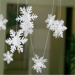 Christmas Decorations 3M 12pc White Snowflake String Ornaments Garland Decoration DIY XMAS Decor For Home Years Navidad-S